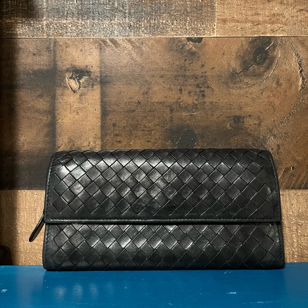 Bottega Veneta Lamb Skin Wallet Black